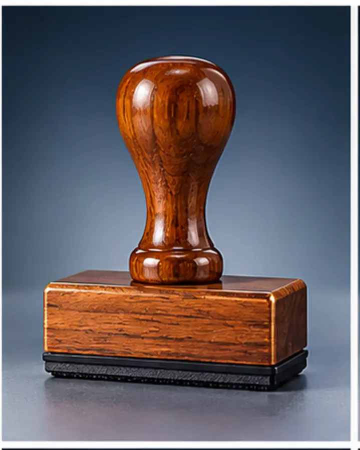 Wooden handle rubber stamp