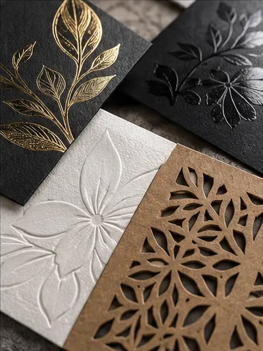 Foil, embossing, Spot UV and die-cut finishing