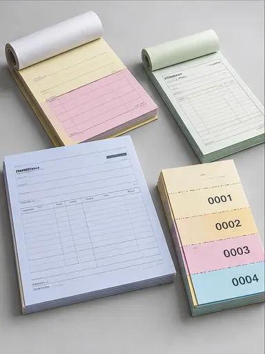 NCR invoice books and numbered forms