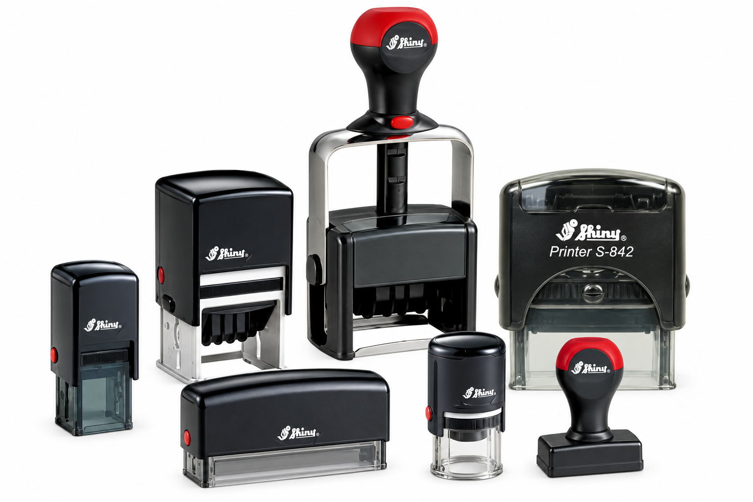 Selection of Shiny self-inking and heavy-duty stamps
